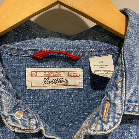 LEVI’S Rivet Wear SS Denim Button-Up Shirt - Mens L, All Cotton - Picture 2 of 6